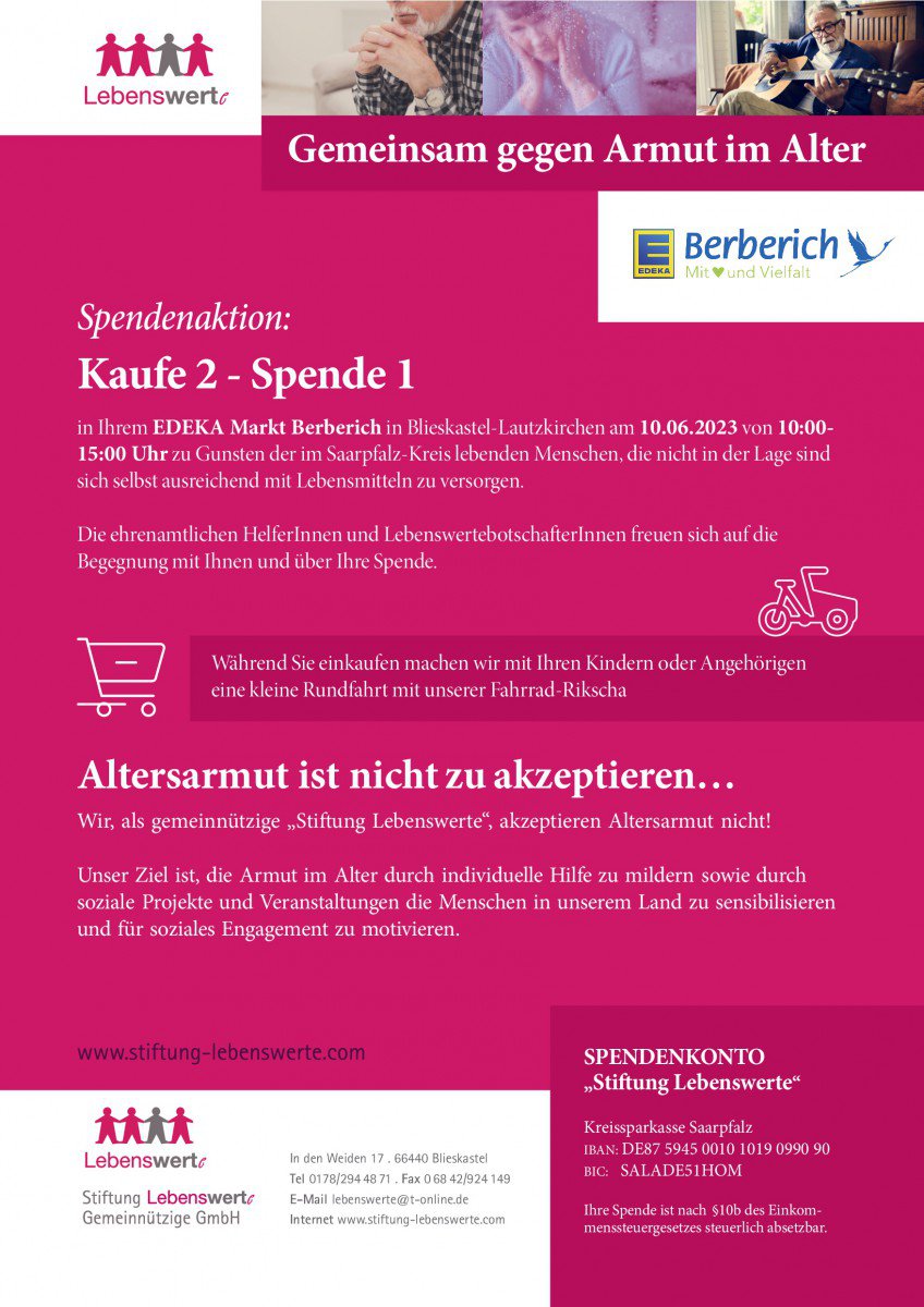 plakat kaufe 2 - spende 1 